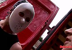 Blonde Russian Babes Engage In Anal Threesome Outdoors In USA Van, Ending With Facial Cumshots