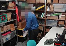 yo, see this cute teen 18+ thief with small tits banged by mall cops