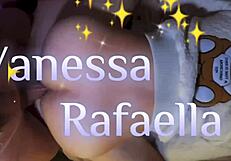 Vanessa Rafaella in a trailer scene with a bear companion