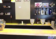 Blonde Milf Bartender Rips Clothes For Cumshot