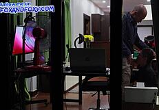 coworker motivates with dick sucking in office