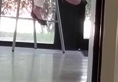 Mature woman engages in detailed shoe play activities