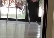 Mature woman engages in detailed shoe play activities