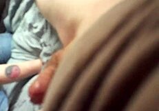 the guy works his cock in the gay scene