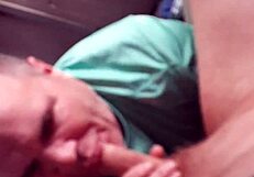 the guy works his cock in the gay scene