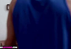 Natalie knight models lingerie then fucks her friend's brother hard