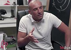 this little skinny teen asian in leotard sucks big cock so well