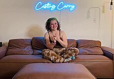 sara monroe chats while friend stretches her tight area