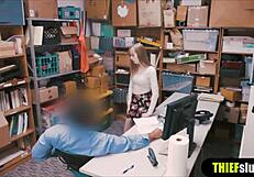 i roughly fuck the cute shoplifter with pale skin in doggystyle