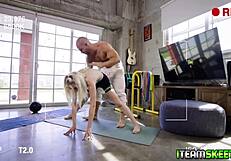 Fitness guru teams up with influencer on naughty vlog for intense fuck session