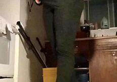 Petite girl works out with big natural tits and ass