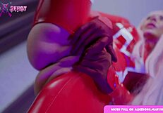 sweet latex zero two plays with tight ass alicebong in cosplay toys masturbation