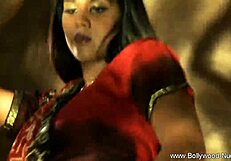 Pretty Bollywood girl strips nude in sensual dance