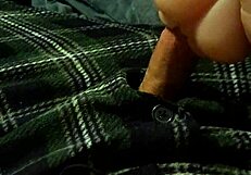 Boldly masturbate in pants, leading to intense cumshot