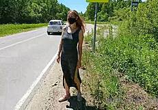 check out my dress that's flashing pussy in public