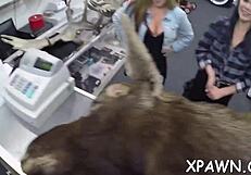 Large cock drills amateur in store