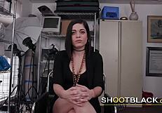 i'm a naughty petite babe with acting dreams, sucking deep the big black cock