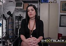 i'm a naughty petite babe with acting dreams, sucking deep the big black cock