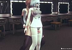 Girls riding in cowgirl position