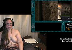 Naked Brunette BBW Plays Hand Game