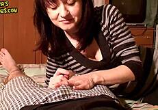 He cums twice in a row during this handjob session