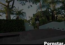 Aspen Ora Fingers Shaved Pussy Outdoors?