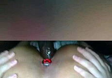 Brazilian college friend gets pussy and anal fucked with a plug in her ass.