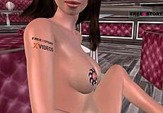 Animated 3D Cute Girl Rubs Pussy in Doggy Position with Tamil Audio