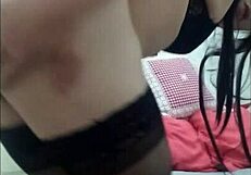 travesti latina dances in lingerie and toys her tight ano with dildos for fun. her colombian curves shine.