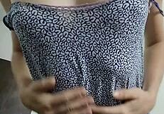 Watch me orgasm on this big cock while making the bed