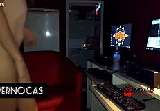 young girl dances privately in swing club showing off on camera