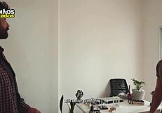 real estate agent fucks twink doggystyle. bent over for huge bareback cum.