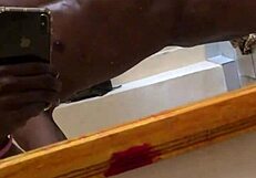 i stroke my cock in the mirror for a solo handjob