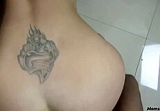 Milf blonde stepmom bends over for stepson