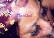 quick cumshot on nasty ebony slut with monster cock deepthroat