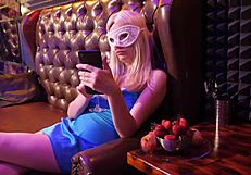 masturbated with strawberries and peach using vibrator for sweet orgasm