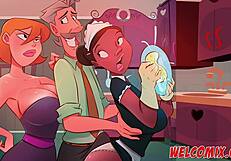 naughty maid gets pussy sandwich in interracial cheating scene