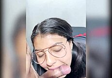 Amateur Teen's First Blowjob Ends with Big Facial Cumshot