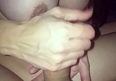 Intense Handjob with Bouncing Tits and Cumshot from Argentinian Couple