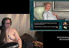 Naked Brunette Scarlet's Big Tits Hand Play Part 4