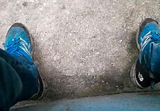 Hey, check this Brazilian gay guy jerking off in the woods! 🌳💦