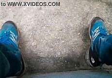 Hey, check this Brazilian gay guy jerking off in the woods! 🌳💦