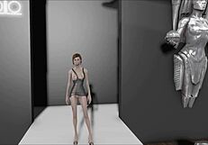 Brunette in mini skirt and short dress.