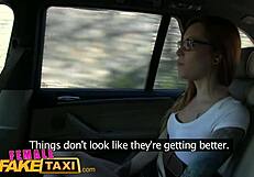 Horny Lesbians Lick Shaved Wet Pussy in Taxi!