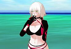 Ever Seen Anime Hentai Blowjob Action on a Beach?