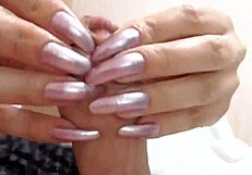 clear purple nails handjob tutorial
