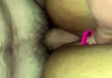Doggystyle Creampie with Anal Plug in Ebony Assfucking