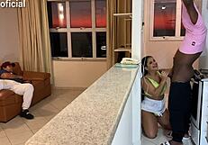 hey, can you believe i fucked this hot client while her husband watched tv?