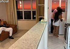 hey, can you believe i fucked this hot client while her husband watched tv?