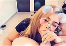 Blonde Latina Sucks Cock To Make It Hard.